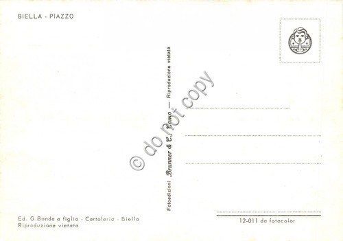 Cartolina Biella Piazzo Ed. Brunner