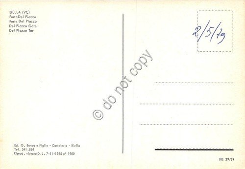 Cartolina Biella Porta del Piazzo