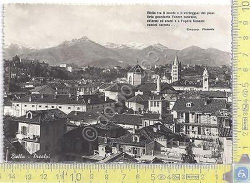 Cartolina Biella Prealpi Mountains 1950