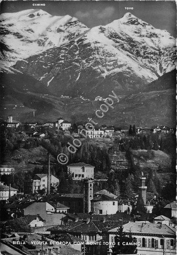 Cartolina Biella Veduta di Oropa 1950