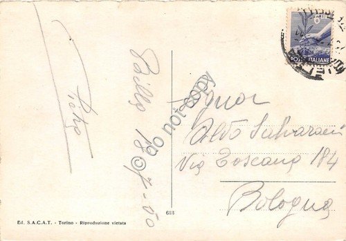 Cartolina Biella Veduta di Oropa 1950