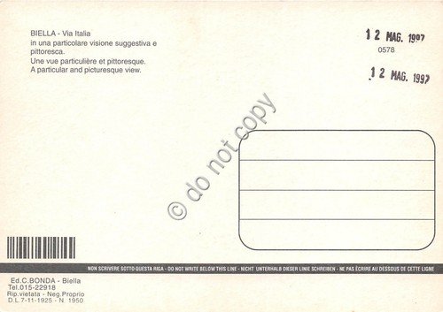 Cartolina Biella Via Italia mercato bancarelle dei fiori | Immagine Gallery 2