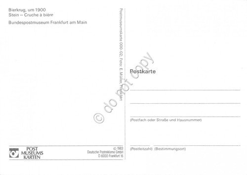 Cartolina Bierkrug um 1900 timbro filatelico 1983 | Immagine Gallery 2