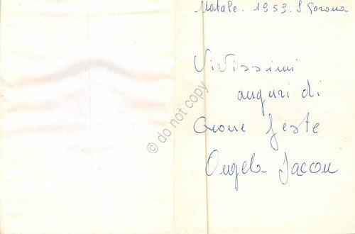 Cartolina Biglietto augurale doppio Buone Feste ricamato1959