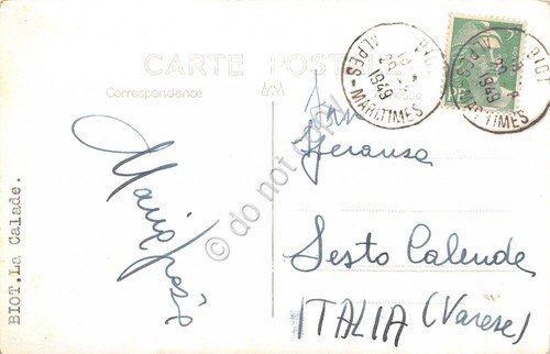 Cartolina Biot La Calade 1949 | Immagine Gallery 2