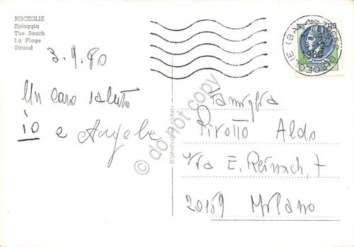 Cartolina Bisceglie Spiaggia Animata 1980 | Immagine Gallery 2