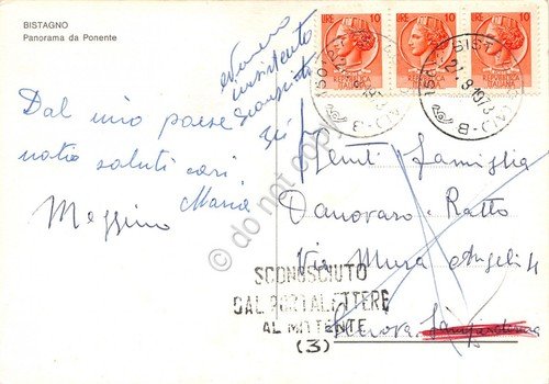 Cartolina Bistagno panorama da ponente 1973