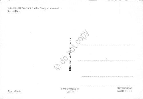 Cartolina Bisurchio Villa Cicogna Mozzoni le fontane colorata | Immagine Gallery 2