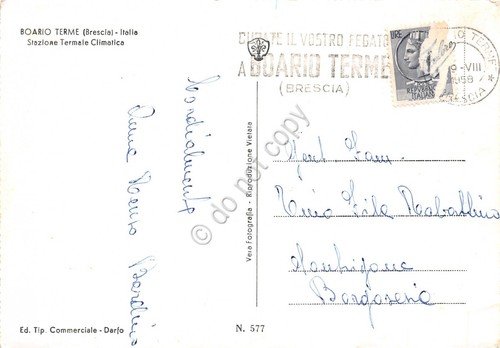 Cartolina Boario Terme entrata terme timbro curate fegato a Boario … | Immagine Gallery 2