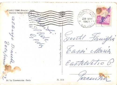 Cartolina Boario Terme Hotel Excelsior Palace 1952 (Bergamo)