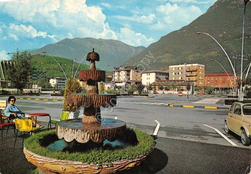 Cartolina Boario Terme Piazza Stazione 1972