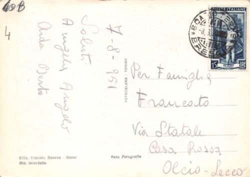 Cartolina Boario Terme Porticato antica fonte animata 1951