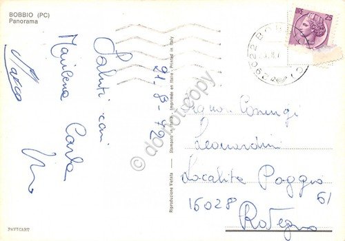 Cartolina Bobbio panorama 1972 (Piacenza) | Immagine Gallery 2