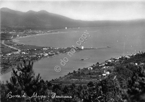 Cartolina Bocca di Magra Panorama anni '50 (La Spezia)