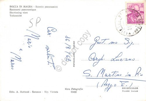 Cartolina Bocca di Magra Panorama parziale barca a vela | Immagine Gallery 2