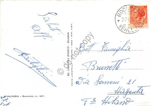 Cartolina Boccioleto Valsesia Valle del Cavaione 1956 | Immagine Gallery 2