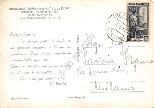 Cartolina Bognanco Fonti vedute Albergo Villa Elda 1951