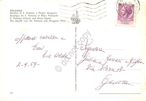 Cartolina Bologna Basilica S. Petronio Piazza Maggiore 1969 | Immagine Gallery 2