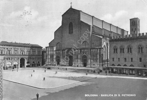Cartolina Bologna Basilica san Petronio 1954 Timbro Mostra miniature