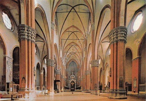 Cartolina Bologna Basilica San Petronio interno | Immagine principale