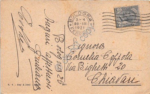 Cartolina Bologna Fontana dei Sarti 1921 | Immagine Gallery 2