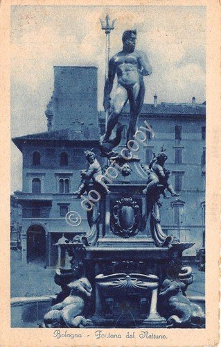 Cartolina Bologna Fontana del Nettuno 1929