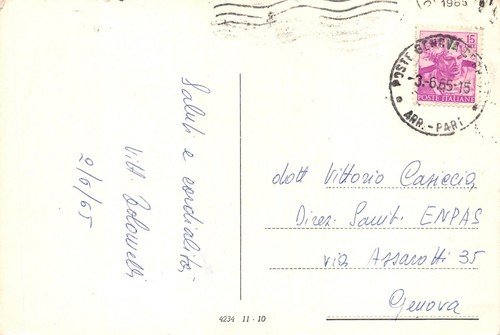 Cartolina Bologna Palazzo del Podestà 1965