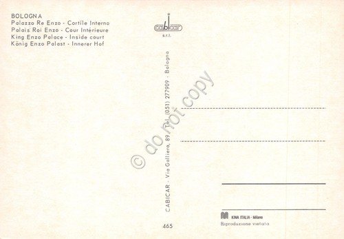 Cartolina Bologna Palazzo Re Enzo cortile interno | Immagine Gallery 2