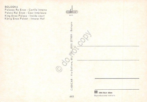 Cartolina Bologna Palazzo Re Enzo cortile interno