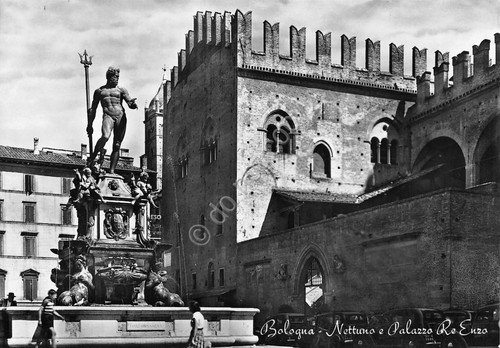 Cartolina Bologna Palazzo Re Enzo Nettuno