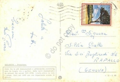 Cartolina Bologna panorama