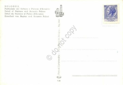 Cartolina Bologna particolare del Nettuno e Palazzo d'Accursio | Immagine Gallery 2