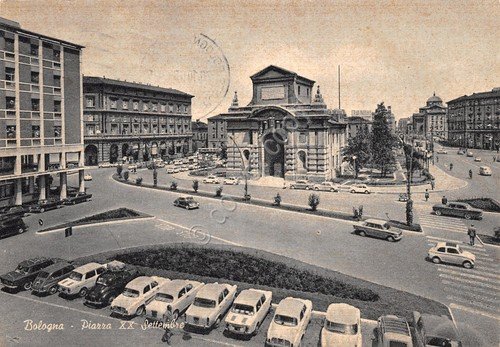 Cartolina Bologna Piazza XX Settembre auto d'epoca 1965 | Immagine principale