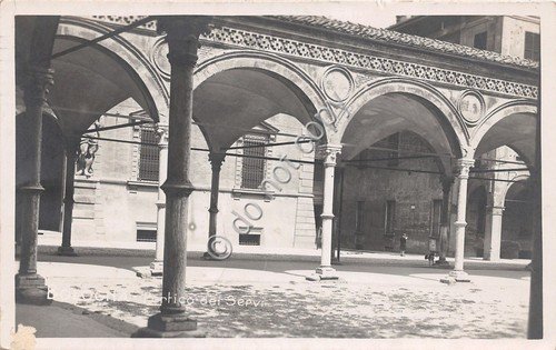 Cartolina Bologna Portico dei Servi 1922