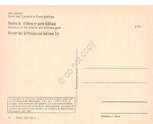 Cartolina Bologna Resti del Castello e Porta Galliera PHILIPS auto … | Immagine Gallery 2