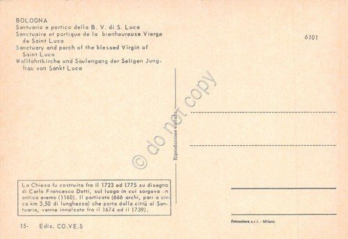 Cartolina Bologna Santuario e portico della B. V. di San …