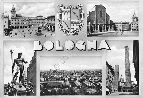 Cartolina Bologna vedute 1963
