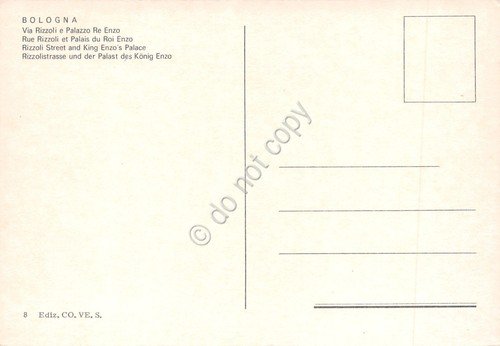 Cartolina Bologna Via Rizzoli bar bus Cit anni '70
