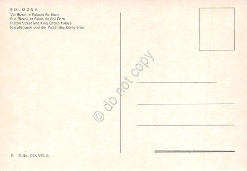 Cartolina Bologna Via Rizzoli dall'alto bus negozi bar strada anni … | Immagine Gallery 2