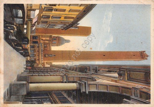 Cartolina Bologna Via Rizzoli Ed SAF 1938 Timbro Lotteria Merano | Immagine principale