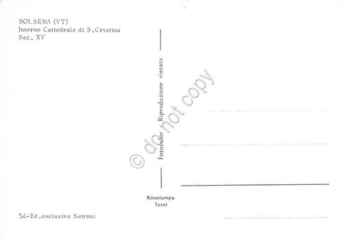 Cartolina Bolsena Cattedrale di S. Cristina Interno