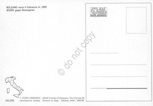 Cartolina Bolzano Bozen panorama case verso il Catinaccio anni '80