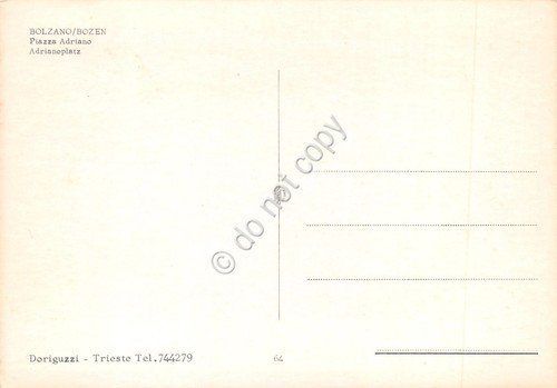Cartolina Bolzano Bozen Piazza Adriano dall'alto auto case anni '70