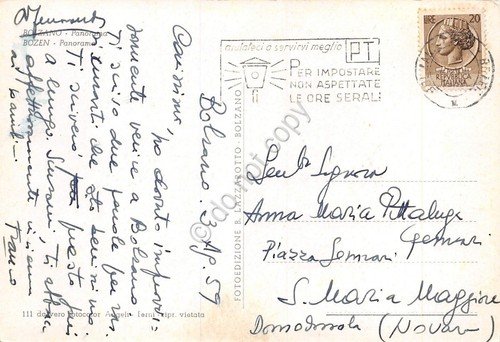 Cartolina Bolzano Panorama 1959 | Immagine Gallery 2