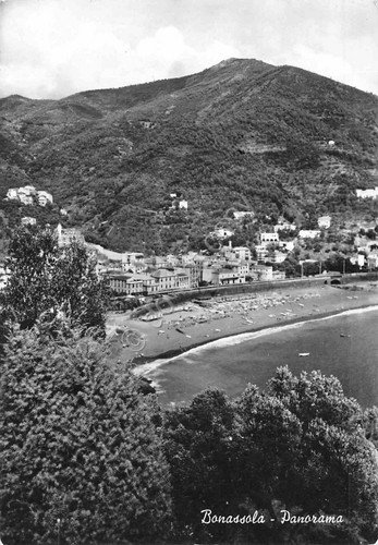 Cartolina Bonassola panorama spiaggia dall'alto 1966 | Immagine principale