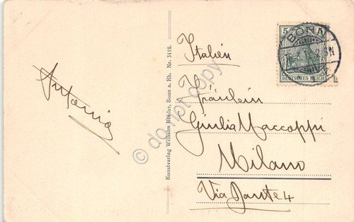 Cartolina Bonn Blick auf Alten Zoll und Siebengebirge anni '10 | Immagine Gallery 2