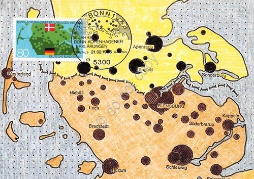 Cartolina Bonn Kopenhagener Erklarungen timbro filatelico 1985 | Immagine principale