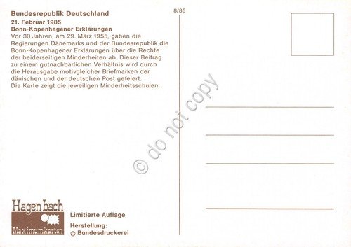 Cartolina Bonn Kopenhagener Erklarungen timbro filatelico 1985 | Immagine Gallery 2