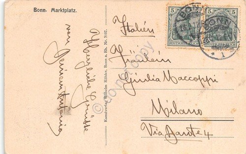 Cartolina Bonn Markplatz 1918 | Immagine Gallery 2