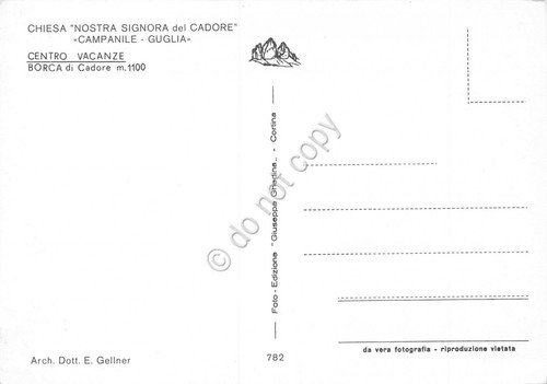 Cartolina Borca di Cadore Chiesa Nostra Signora di Cadore Campanile … | Immagine Gallery 2
